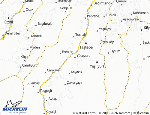 MICHELIN Yüceyurt map - ViaMichelin
