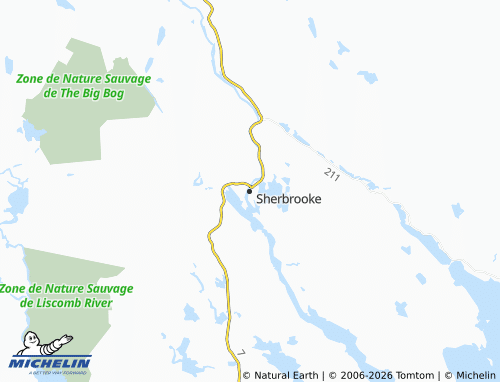 Kaart MICHELIN Sherbrooke - ViaMichelin