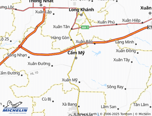 MICHELIN Cẩm Mỹ map - ViaMichelin