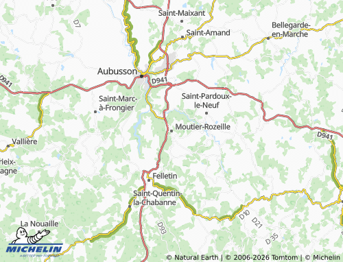 Mapa MICHELIN Moutier-Rozeille - ViaMichelin