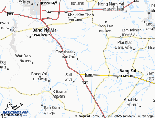 MICHELIN Ongkharak map - ViaMichelin