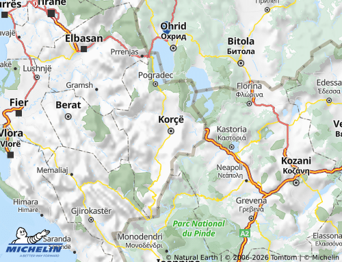 MICHELIN-Landkarte Korça - ViaMichelin