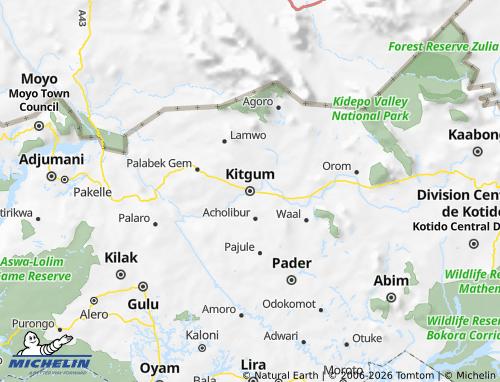 Kaart MICHELIN Kitgum Municipality - ViaMichelin