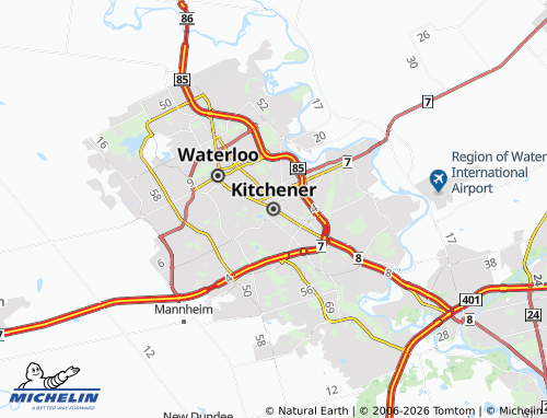 MICHELIN-Landkarte Kitchener - ViaMichelin