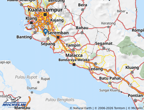 MICHELIN Alor Gajah map - ViaMichelin