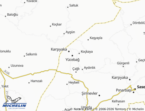 MICHELIN-Landkarte Yücebağ - ViaMichelin
