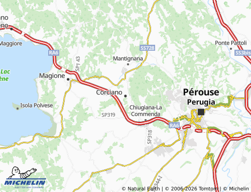 Mapa MICHELIN Corciano - ViaMichelin