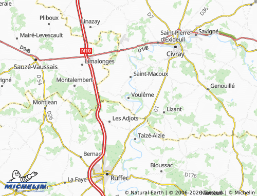 MICHELIN Voulême map - ViaMichelin