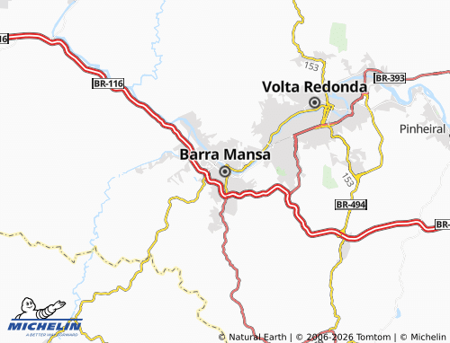 Mapa MICHELIN Barra Mansa - ViaMichelin