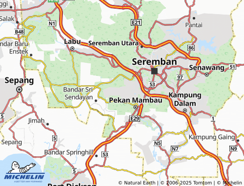 MICHELIN Sri Carcosa Seremban 2 map - ViaMichelin