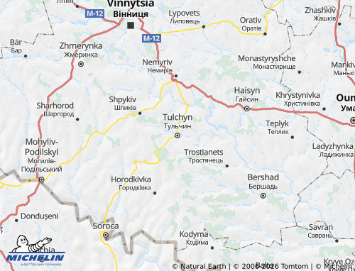 Mappa MICHELIN Tulchynskyi raion - ViaMichelin