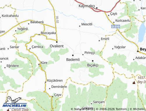 MICHELIN Bademli map - ViaMichelin