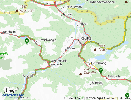 MICHELIN Höfen map - ViaMichelin