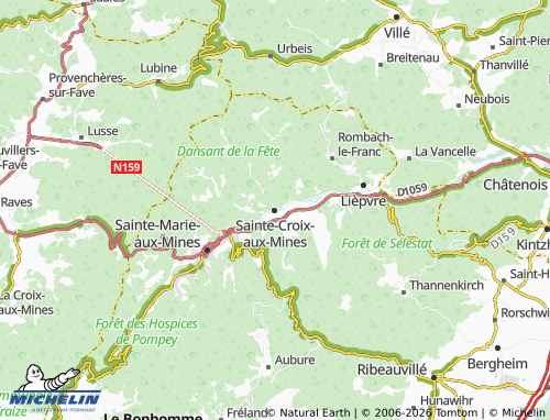 Mapa MICHELIN Sainte-Croix-aux-Mines - ViaMichelin