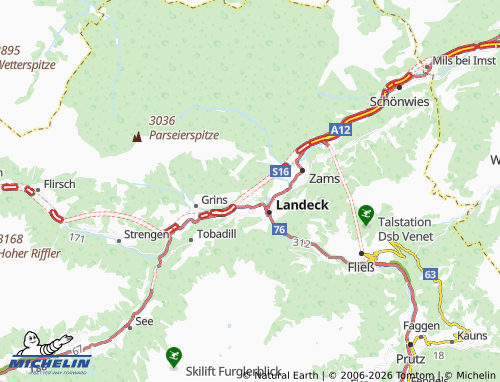 MICHELIN Stanz bei Landeck map - ViaMichelin