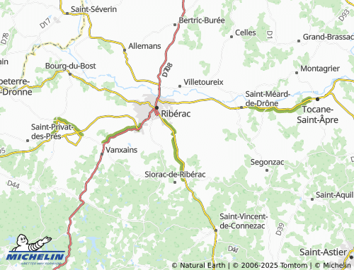 MICHELIN Saint-Martin-de-Ribérac map - ViaMichelin