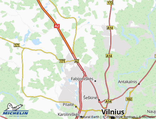 Kaart MICHELIN Bukiškis - ViaMichelin