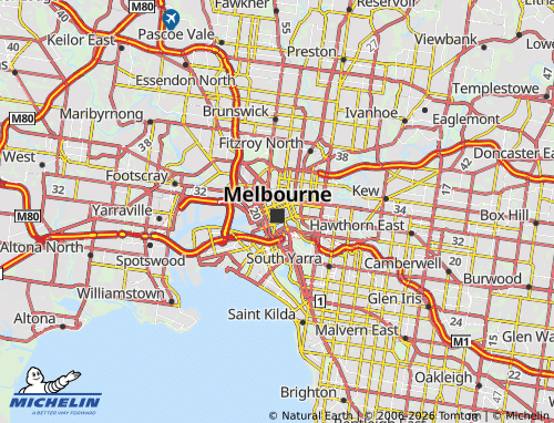 MICHELIN Melbourne CBD map - ViaMichelin