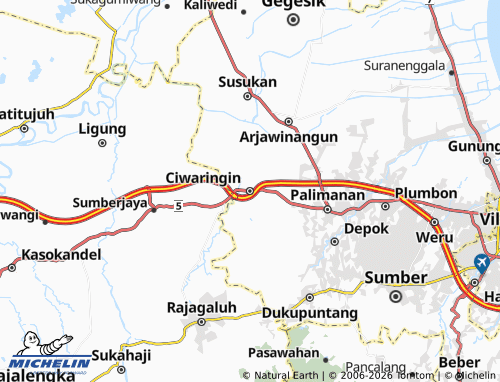 MICHELIN-Landkarte Ciwaringin - ViaMichelin