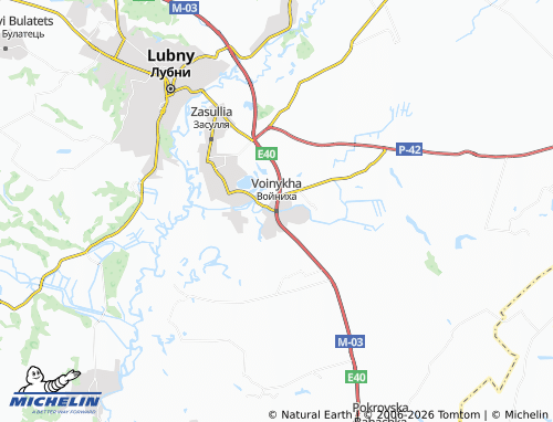 MICHELIN Voinykha map - ViaMichelin