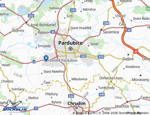 Mappa MICHELIN Pardubice IV - ViaMichelin