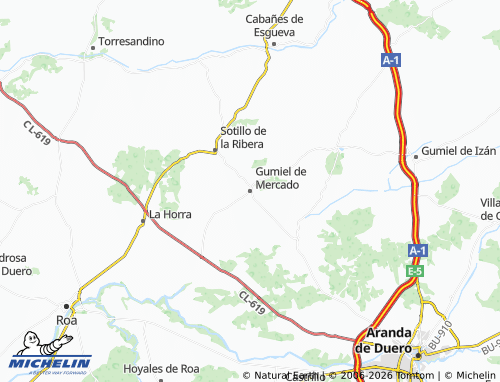 Carte MICHELIN Gumiel de Mercado - ViaMichelin