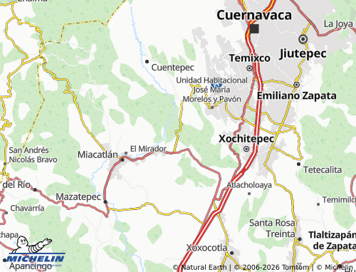Mappa MICHELIN Xochicalco - ViaMichelin