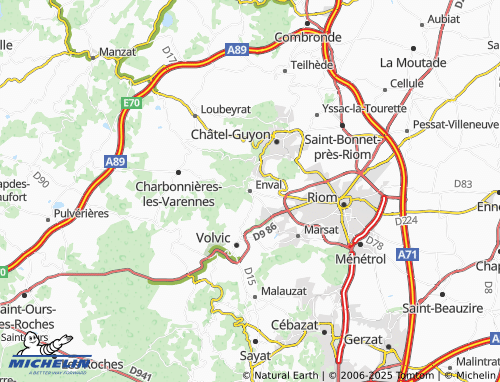 MICHELIN Enval map - ViaMichelin