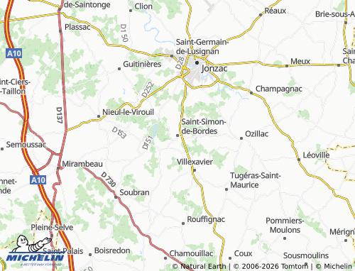 Mapa MICHELIN Saint-Simon-de-Bordes - ViaMichelin
