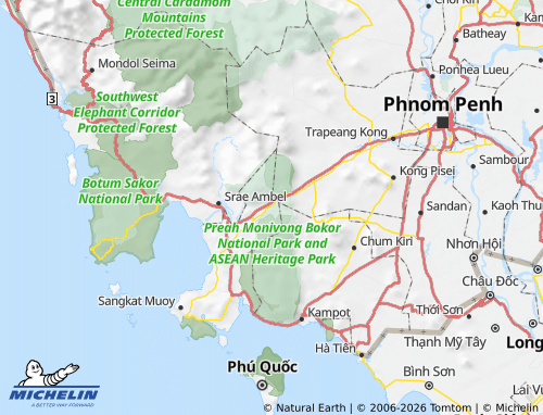 MICHELIN Phnum Sruoch map - ViaMichelin