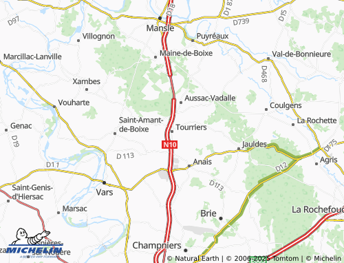 MICHELIN Tourriers map - ViaMichelin