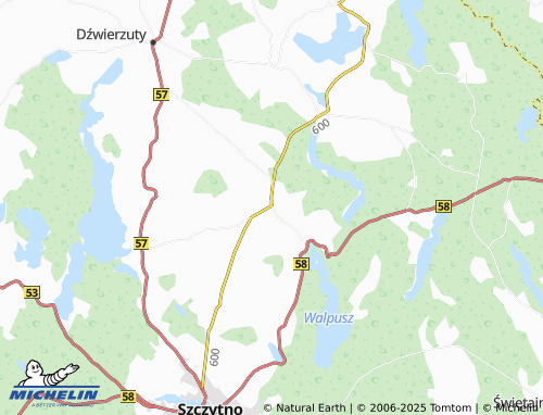 MICHELIN Nowe Kiejkuty map - ViaMichelin
