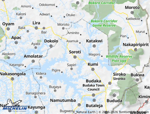 MICHELIN-Landkarte Soroti Municipality - ViaMichelin