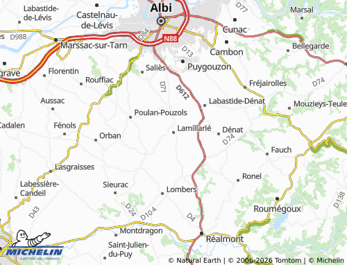 Carte MICHELIN Lamillarié - ViaMichelin
