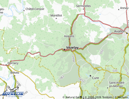 Mappa MICHELIN Vézelay - ViaMichelin