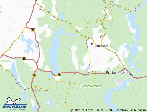 MICHELIN Krutyński Piecek map - ViaMichelin