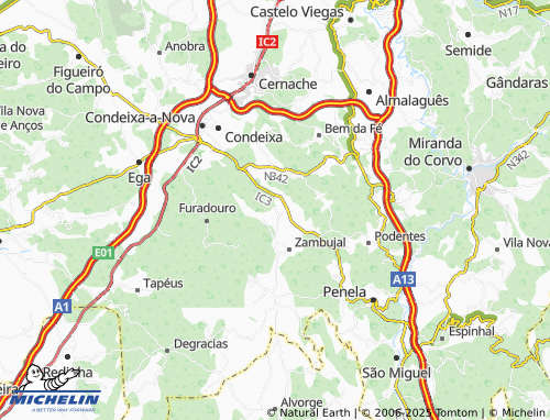 MICHELIN Póvoa de Pegas map - ViaMichelin
