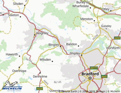 Carte MICHELIN Bingley - ViaMichelin