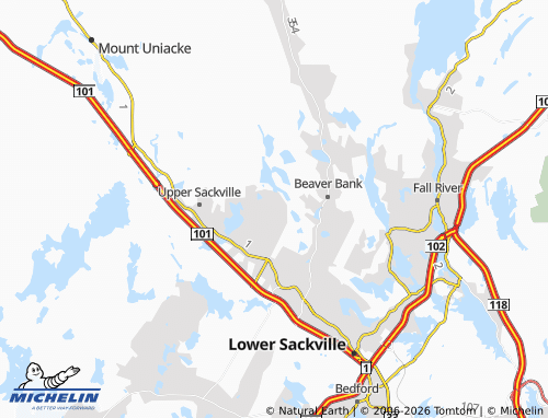 Kaart MICHELIN Middle Sackville - ViaMichelin