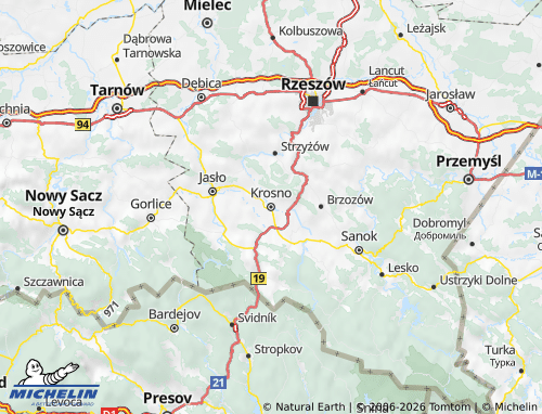 MICHELIN Krośnieński map - ViaMichelin