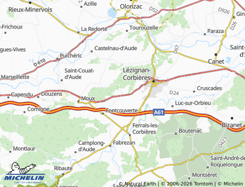Mapa MICHELIN Conilhac-Corbières - ViaMichelin