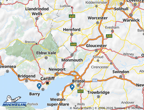 Mappa MICHELIN Monmouthshire - ViaMichelin