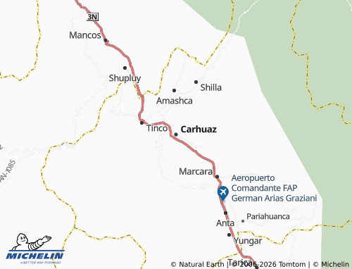 Carte MICHELIN Carhuaz - ViaMichelin