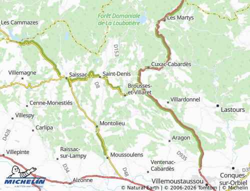 Mapa MICHELIN Brousses-et-Villaret - ViaMichelin