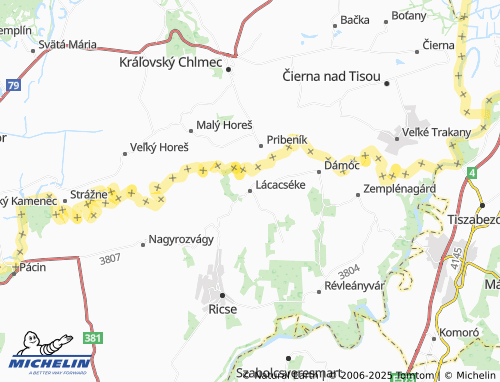 MICHELIN Lácacséke map - ViaMichelin