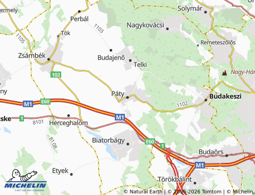 Mapa MICHELIN Páty - ViaMichelin