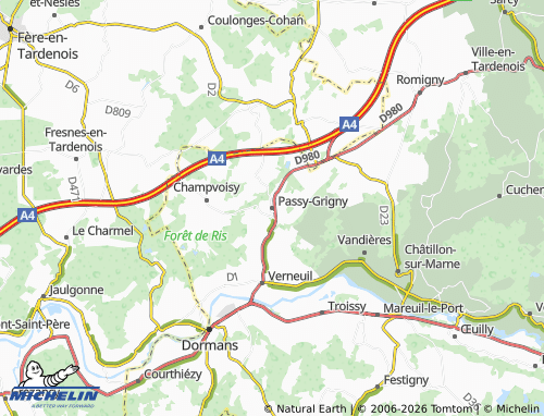 Mapa MICHELIN Passy-Grigny - ViaMichelin