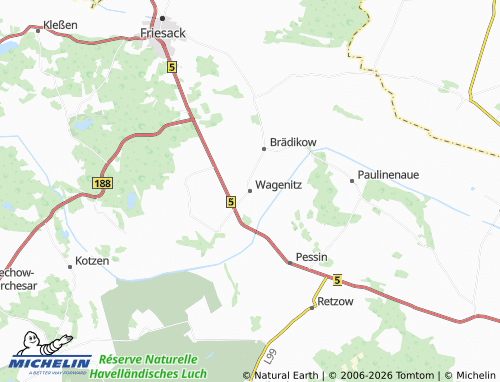 MICHELIN Wagenitz map - ViaMichelin
