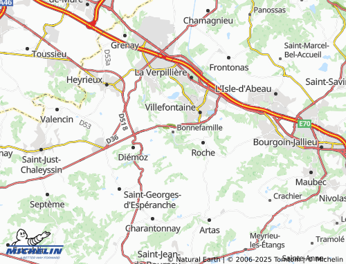 MICHELIN Bonnefamille map - ViaMichelin