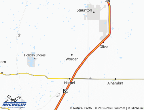 Mappa MICHELIN Worden - ViaMichelin